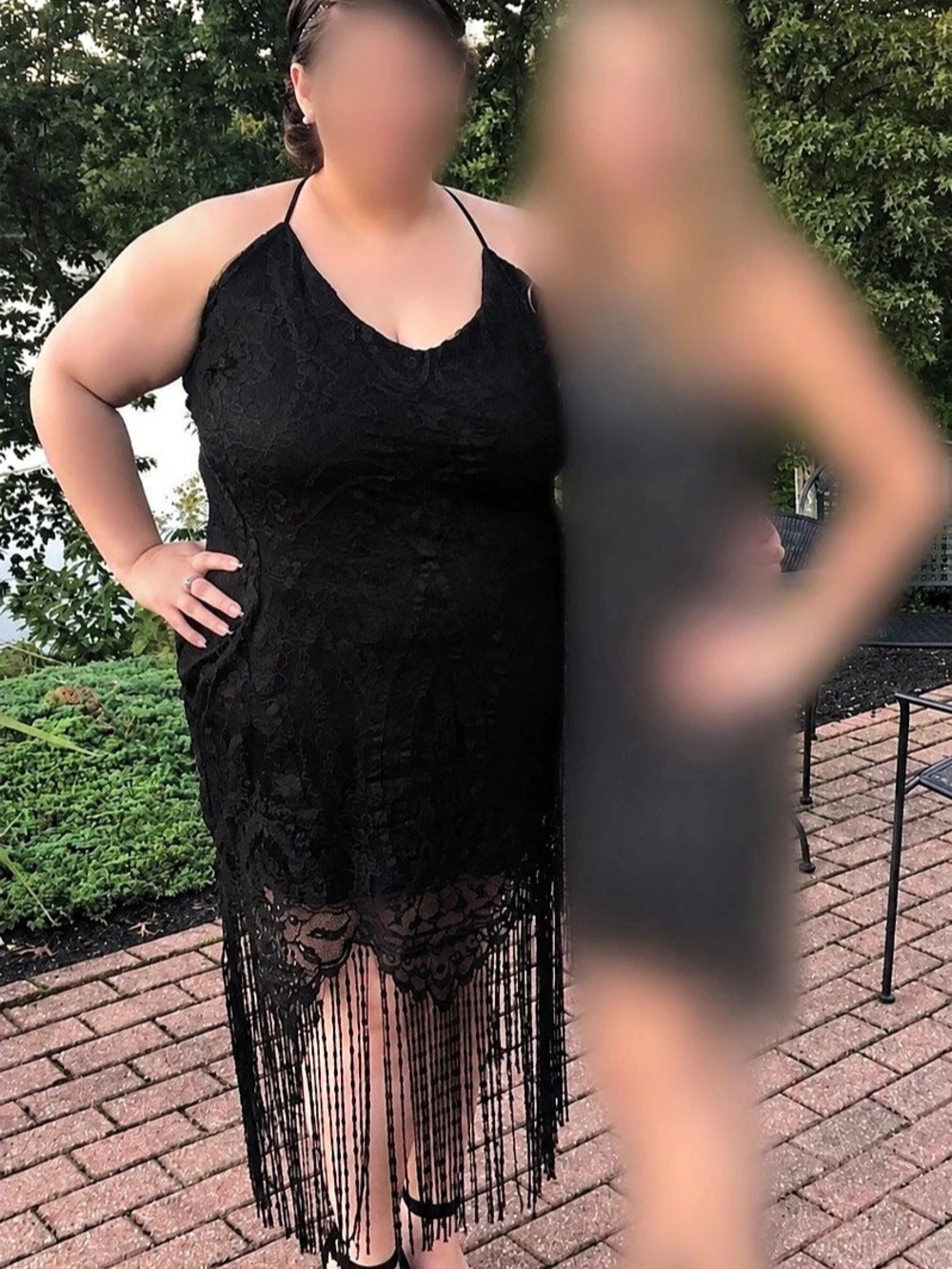 Charlotte Russe Black Fringe Lace Dress Size 3X